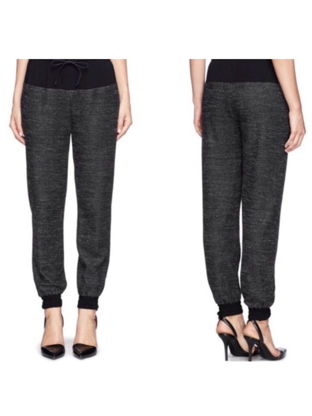 RAG & BONE Owen Melange Cotton Wool Knit Solid Top Joggers Sweatpants Small